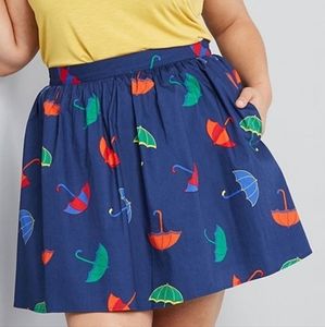 Modcloth Women's Share Your Flare Umbrella Circle Skater Skirt Size 2X.